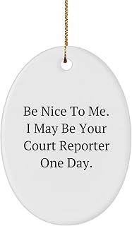 Funny Court Reporter Oval Ornament, Gifts from Friends for Court Reporter, Be Nice to Me Quote