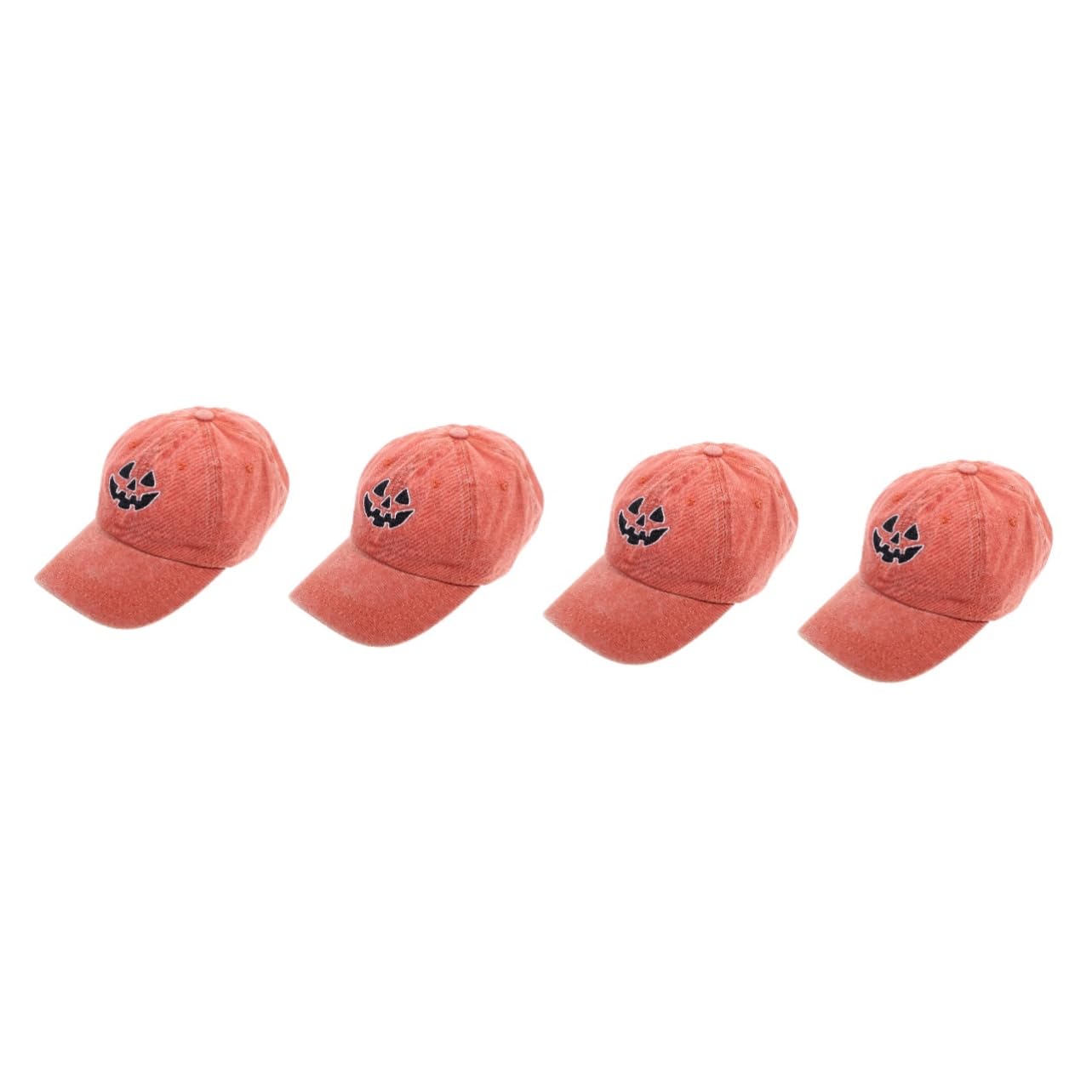 Ipetboom 4piezas Gorra De Béisbol Bordada De Halloween y Lavable Sombrero De Protección Solar para Hombres y Mujeres Naranja