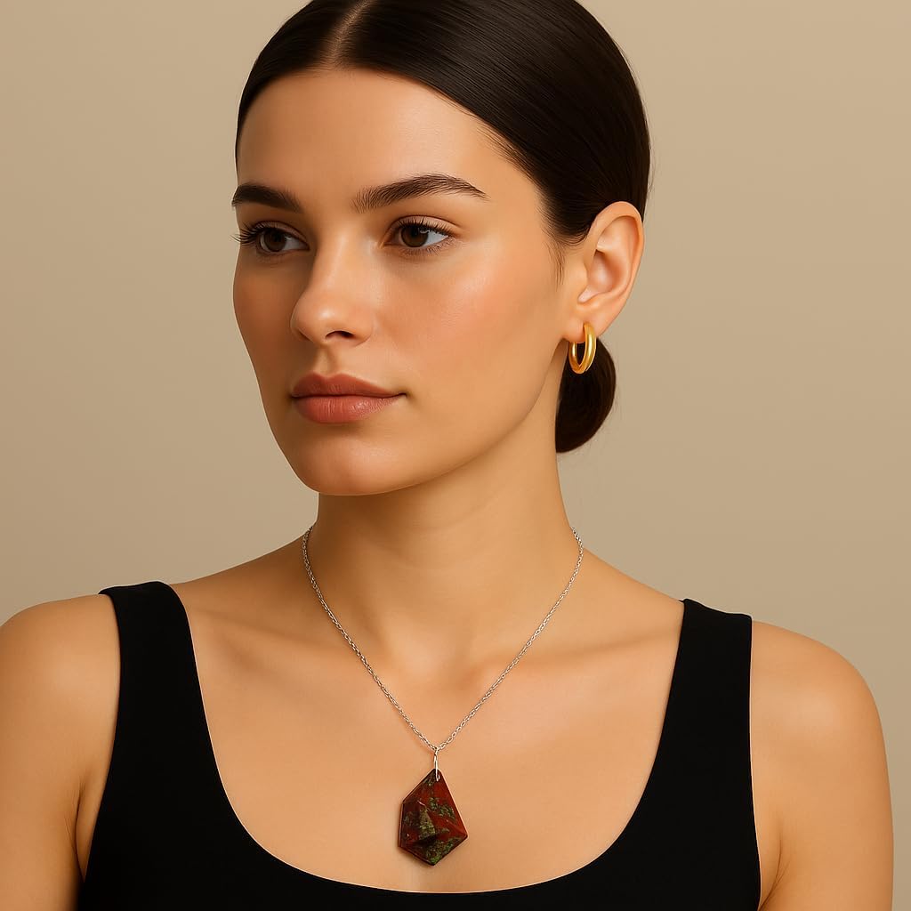 Gemstone Handmade Pendant Necklace for Women |Natural Healing Crystal Jewellery| Chain 16+2 Inch Adjustable | Gift Jewelry - Image 2