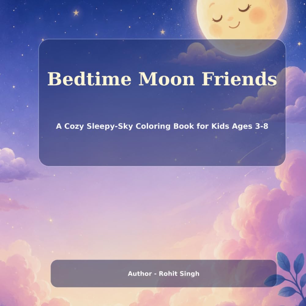 Bedtime Moon Friends: A Cozy Sleepy-Sky Coloring Book for Kids Ages 3-8