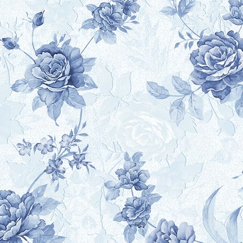 Image of Welspun Cotton Blend Bedsheet for Double Bed with 2 Pillow Covers | Soft, Skin Safe & Breathable Bed Sheet | Floral Print | Large Size Bedsheet | Ideal for Gifting & Festivals | 224 x 254 cm |Ice Blue