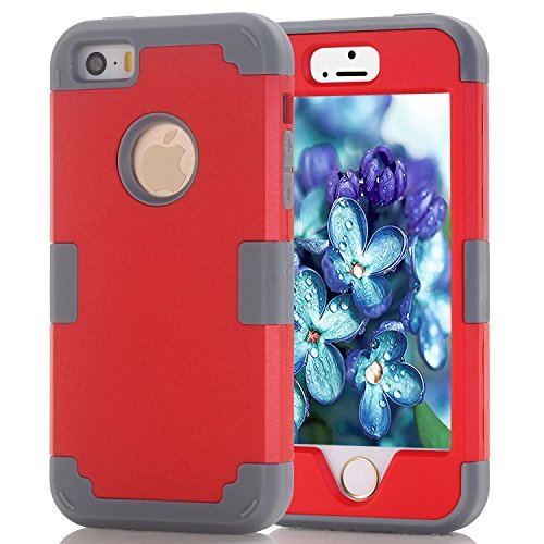Cafeleo Case for iPhone 5S ,iPhone SE Case,3 in 1 Shield Slim Thin Hard Rugged Bumper Shockproof Ultra Protective Back Rubber with Dual Layer Impact Protection Cover for Apple iPhone 5/5S/SE