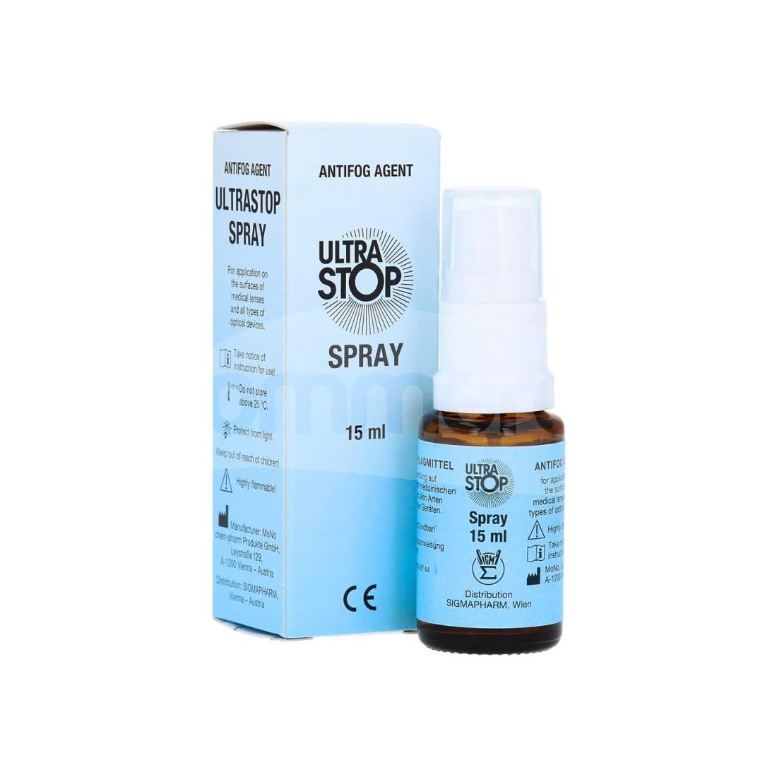 ULTRASTOP Antiappannante Per Lenti - Flacone 30ml Per Specchietti, Visiere, Maschere