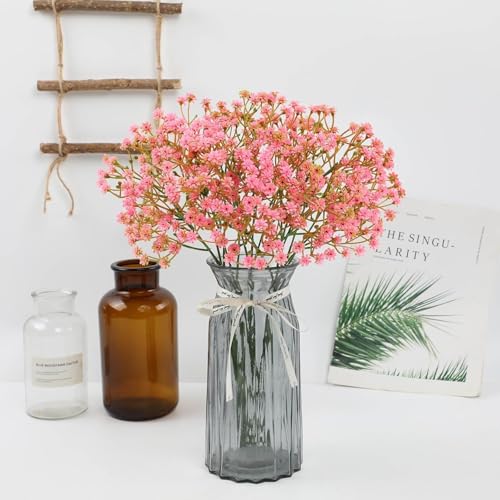 Image of VRB Dec 20 Pcs Artificial Baby's Breath Flower Bunch,Gypsophila Bouquets Flower Sticks for Vase,Flowers for Vases, Decoration Items for Living Room,Home Decor,Chritmas (20 Pcs - Pink Gypsophila)