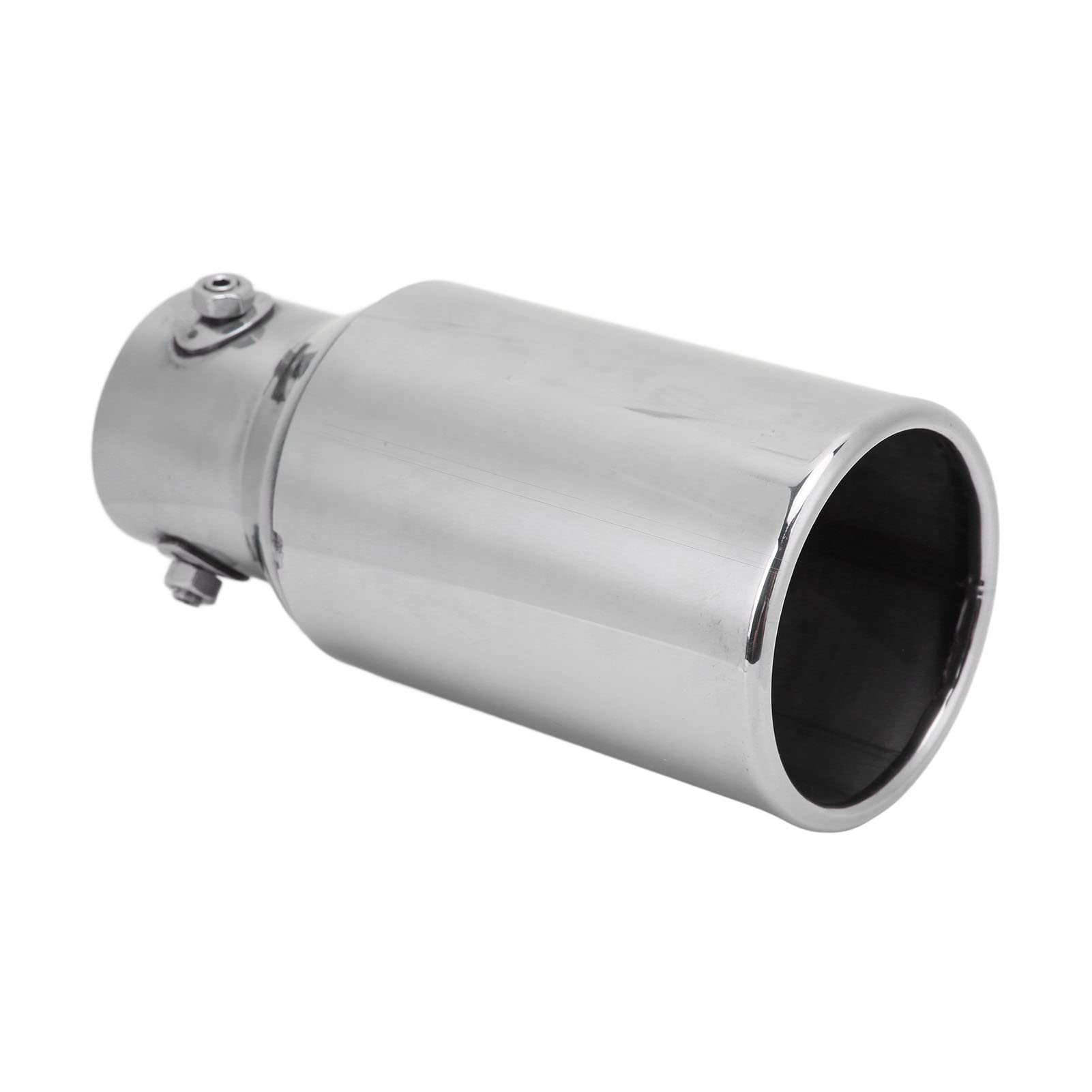 Embout D'échappement de Voiture Antirouille en Acier Inoxydable 60mm Entrée 89mm Sortie Miroir Poli Universel pour Automobiles