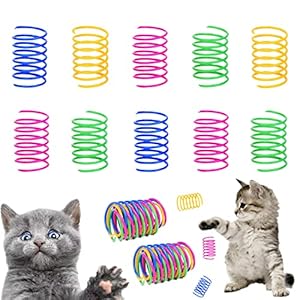 ISMARTEN Cat Spring Toy (100 Pack), Interactive Cat Toy for Indoor Cats, Lightweight Reliable Plastic, Plastic Cat Coil for Kittens to Swat, Bite, Hunt