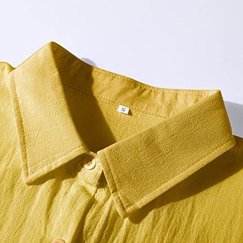 Image of Ladyful Women's Cotton Linen Maxi Shirt Dress Long Sleeve Button Down Shirtdress Beach Summer Dress Pockets
