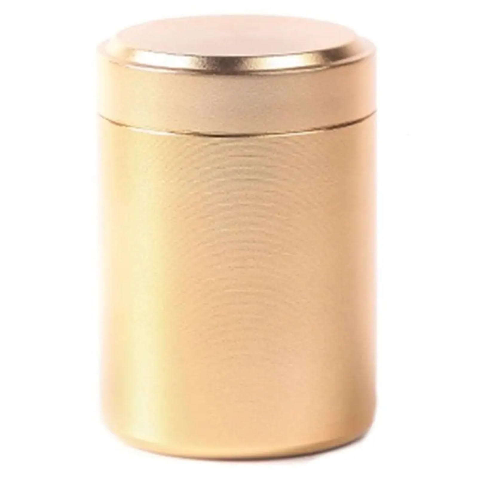 UBOHUZ 8pcs Round Small Aluminum Cans Metal Candy Jar Sealed Loose Tea Packaging Airtight Smell Proof Container Storage Bottles Jars for Tea, Coffee(Gold)