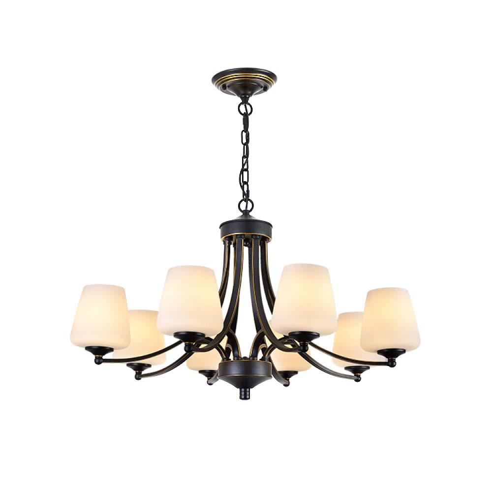 PCXEHUYP Antique Chandelier White Glass Uplighter Metal Ceiling Lights E27 Sputnik Lighting for Living Room Dining Bedroom,8Heads-WarmLight