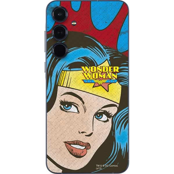 Skinit Decal Phone Skin Compatible with Galaxy A36 5G - Officially Licensed DC Comics Wonder Woman Vintage Profile Design