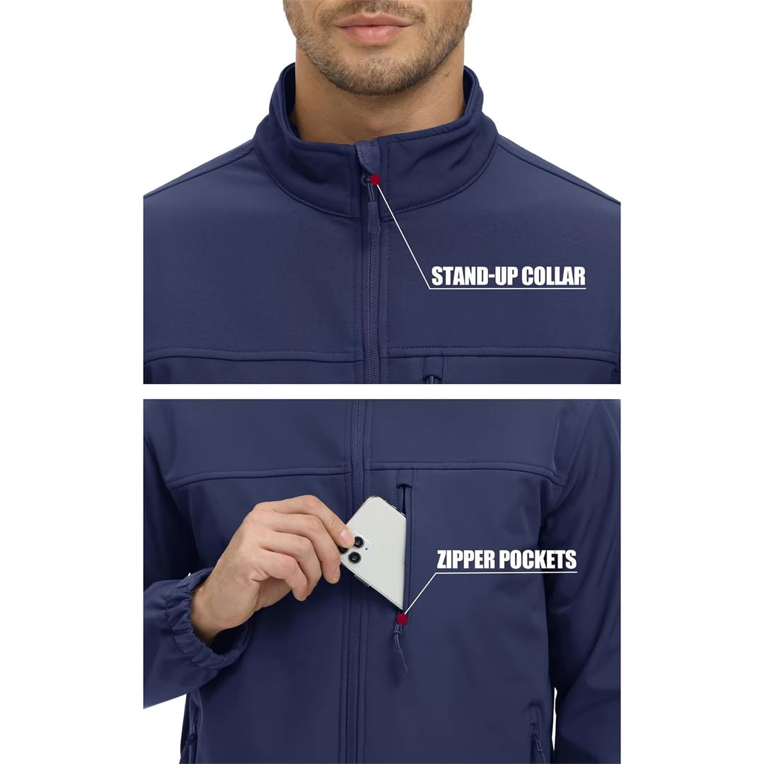 Męska lekka kurtka polarowa zapinana na zamek błyskawiczny stójka wiatroszczelna kurtka robocza Softshell wodoodporna kurtka turystyczna EN8 3XL, EN8, 3XL