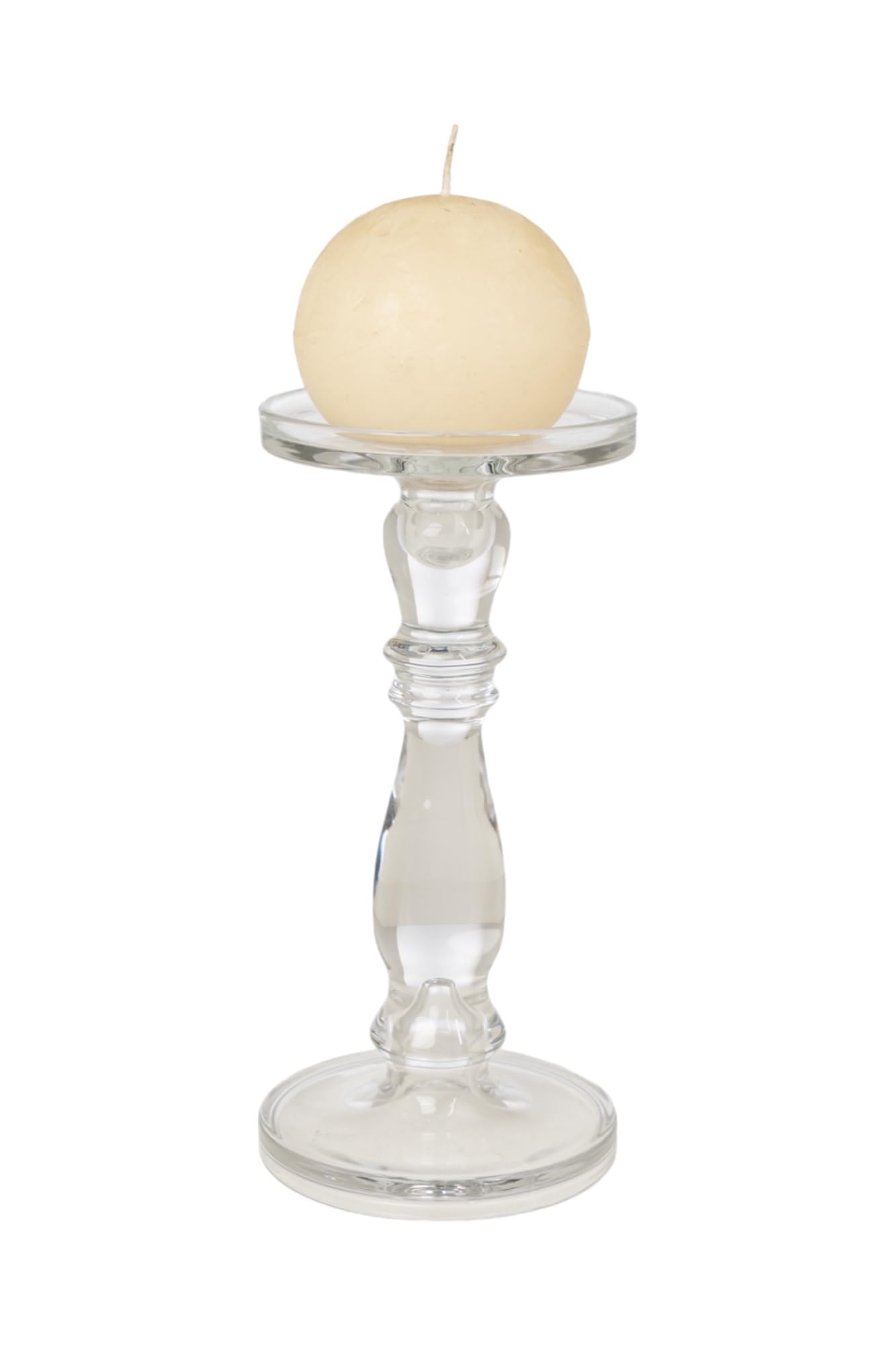 CLEAR GLASS CANDLE HOLDER