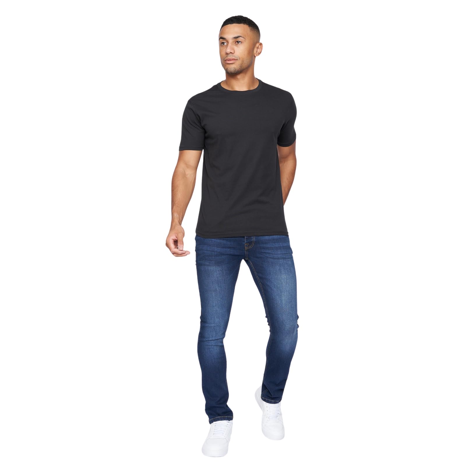 Crosshatch - Mens Essentials Buraca Classic Slim Fit Jeans(Buraca/Dark Wash-W34/32L)
