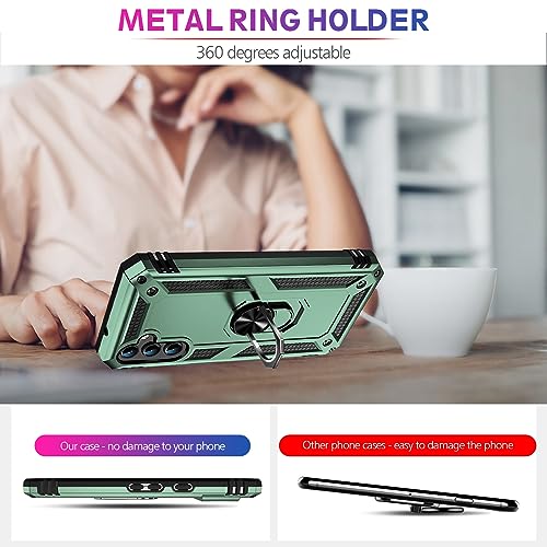 Image of for Samsung Galaxy S26 Plus Case with Screen Protector, Heavy Duty Military Grade Shockproof Rugged Protective Cover for Samsung S26 Plus Phone Case with Metal Ring Magnetic Kickstand (Green)