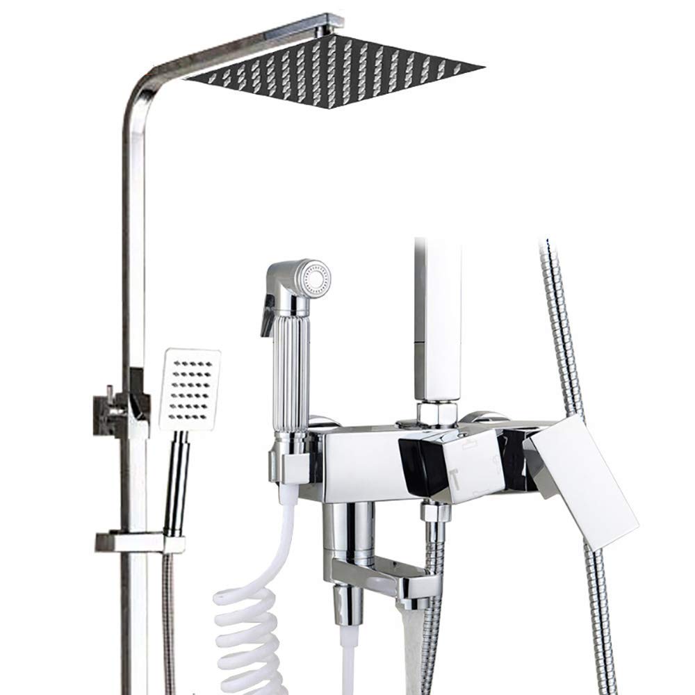 OZBMA Shower Set Bath Faucet Set,Bathroom Rain Mixer Combo Set, Wall Mount with Head Hand and Tub Faucet, Bathroom