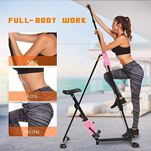 Hurbo Vertical Climber Home Gym Exercise Folding Climbing Machine Exercise Bike for Home Body Trainer Stepper Cardio Workout Training Non-Stick Grips Legs Arms Abs Calf (Green)