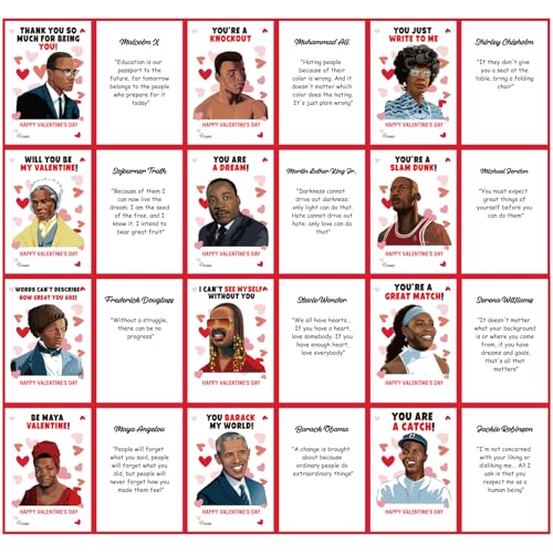 Know me Black History Month Valentines Day Cards Classroom Decorations, African American History Month Cards Valentine's Day Gift Card Black History Valentines Exchange Cards Classroom Party Favors