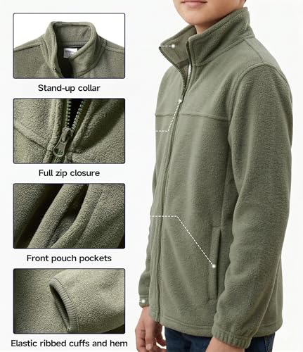 Image of Spring&Gege Youth Solid Full-Zip Polar Fleece Jacket for Children
