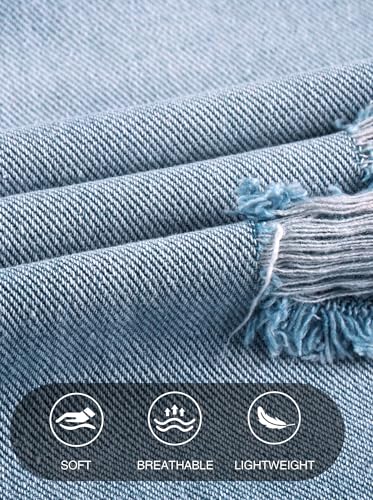 Image of PLEPAN Mens Super Baggy Jean Shorts 12 inch Vintage Loose Fit Wide Leg Long Jorts Y2K Streetwear Below Knee Denim Shorts