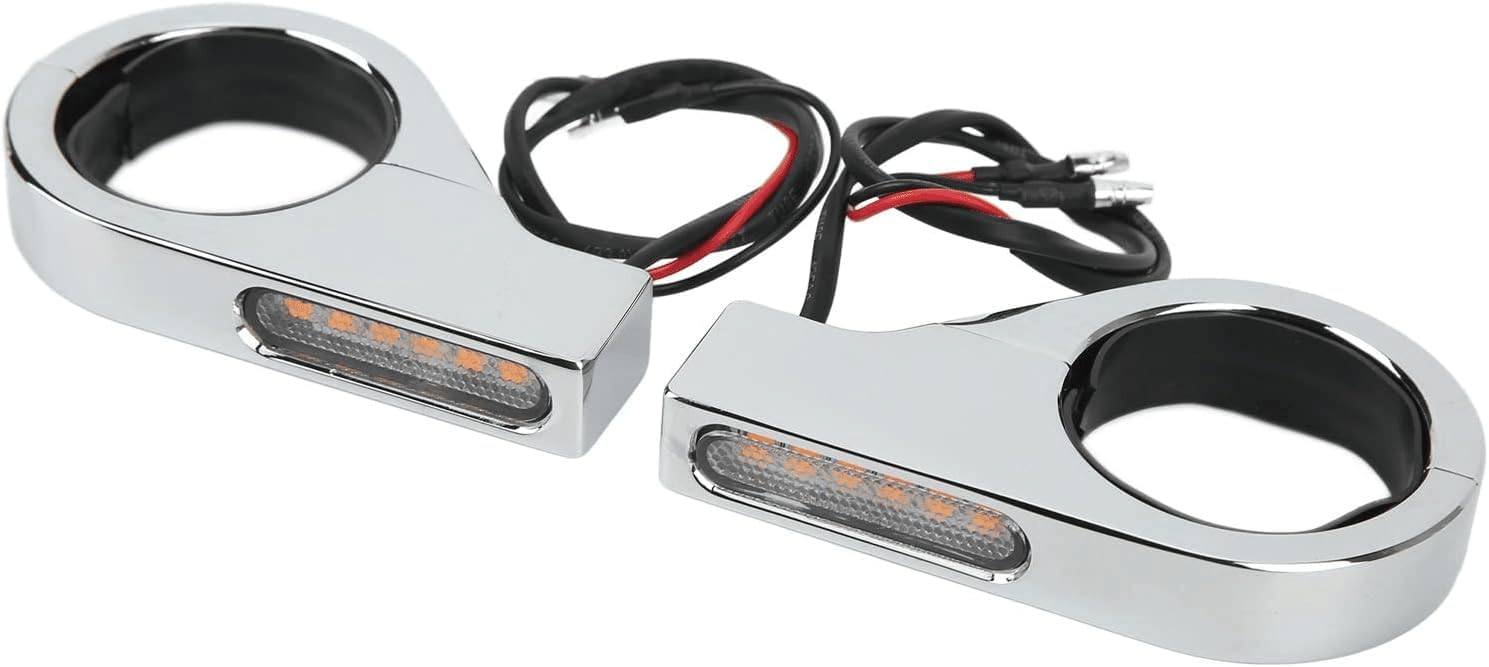 Eagle Lights FORKFLARES Front LED Turn Signals with Running Lights for Harley-Davidson® Motorcycles (Chrome, Smoked Lens)