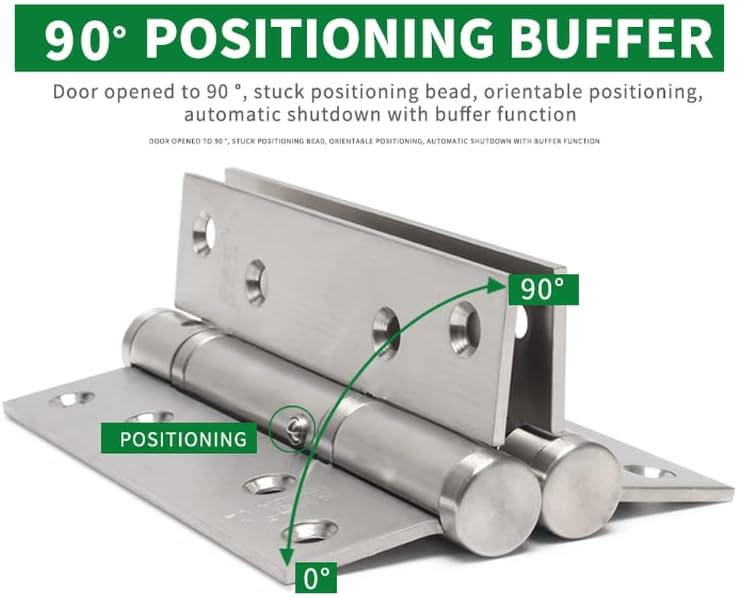 Miniatura 2 de Bisagras de puerta de cierre automático de 4 x 4 pulgadas, bisagras de puerta de acero inoxidable, bisagras de puerta interiores, bisagras de puerta