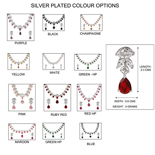 Image of Swasti Jewels Gold Plated CZ Necklace and Earrings Set for Women