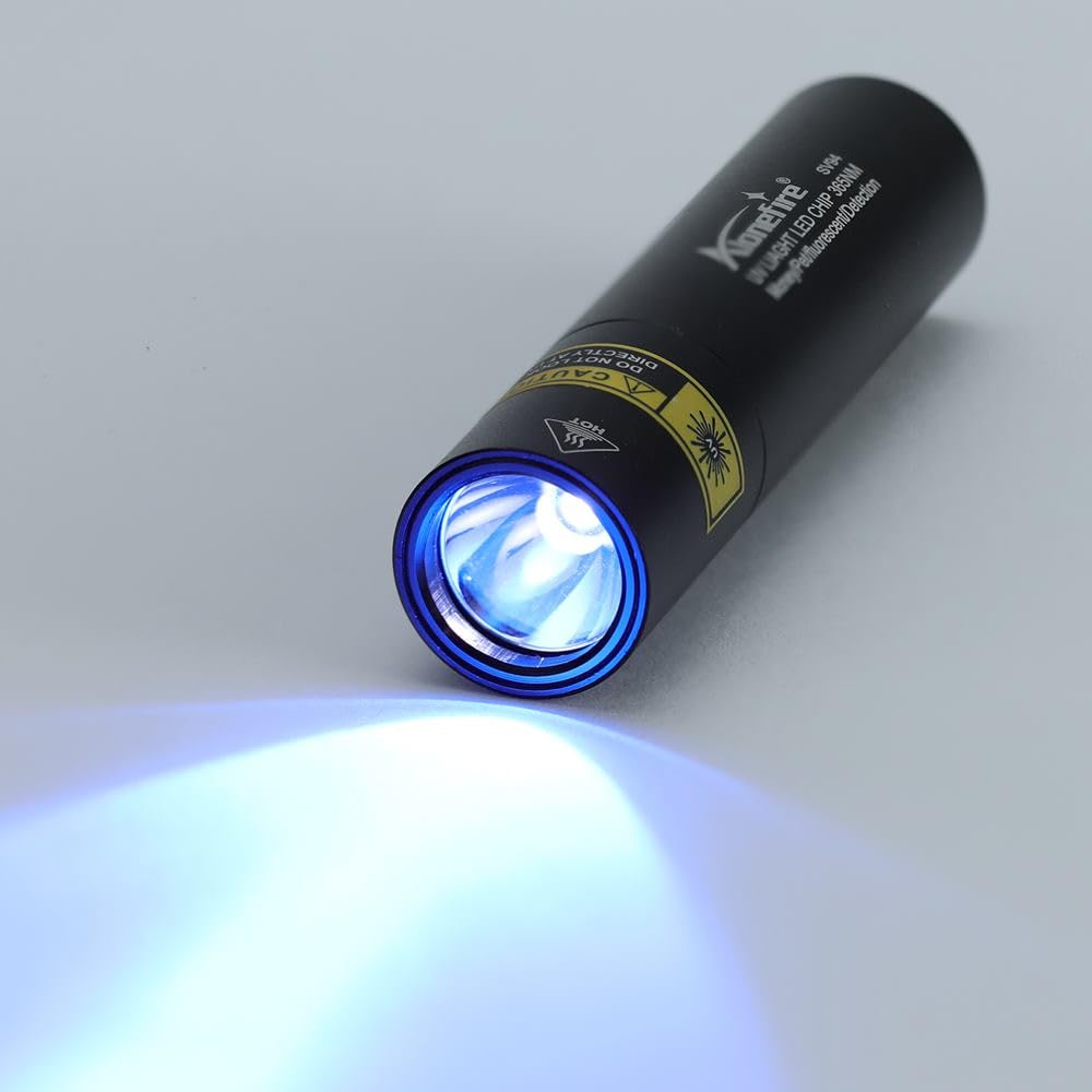 ALONEFIRE SV94 365nm Small UV Flashlight 3W USB C Rechargeable Mini Black Light Money Detector for Resin Curing, Pet Urine Detection, Scorpion, Fishing, Minerals,Leaks,Cure Glue with Built-in Battery