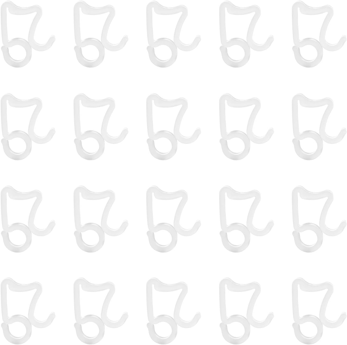 200pcs Outdoor Lighting Hooks for String Lights, White Pp Hook Clips | Buckleslot Design, Smooth Burrfree Edges, No-tool Setup for Roof Gutters and Balconies, Weatherresistant with Hightoughness