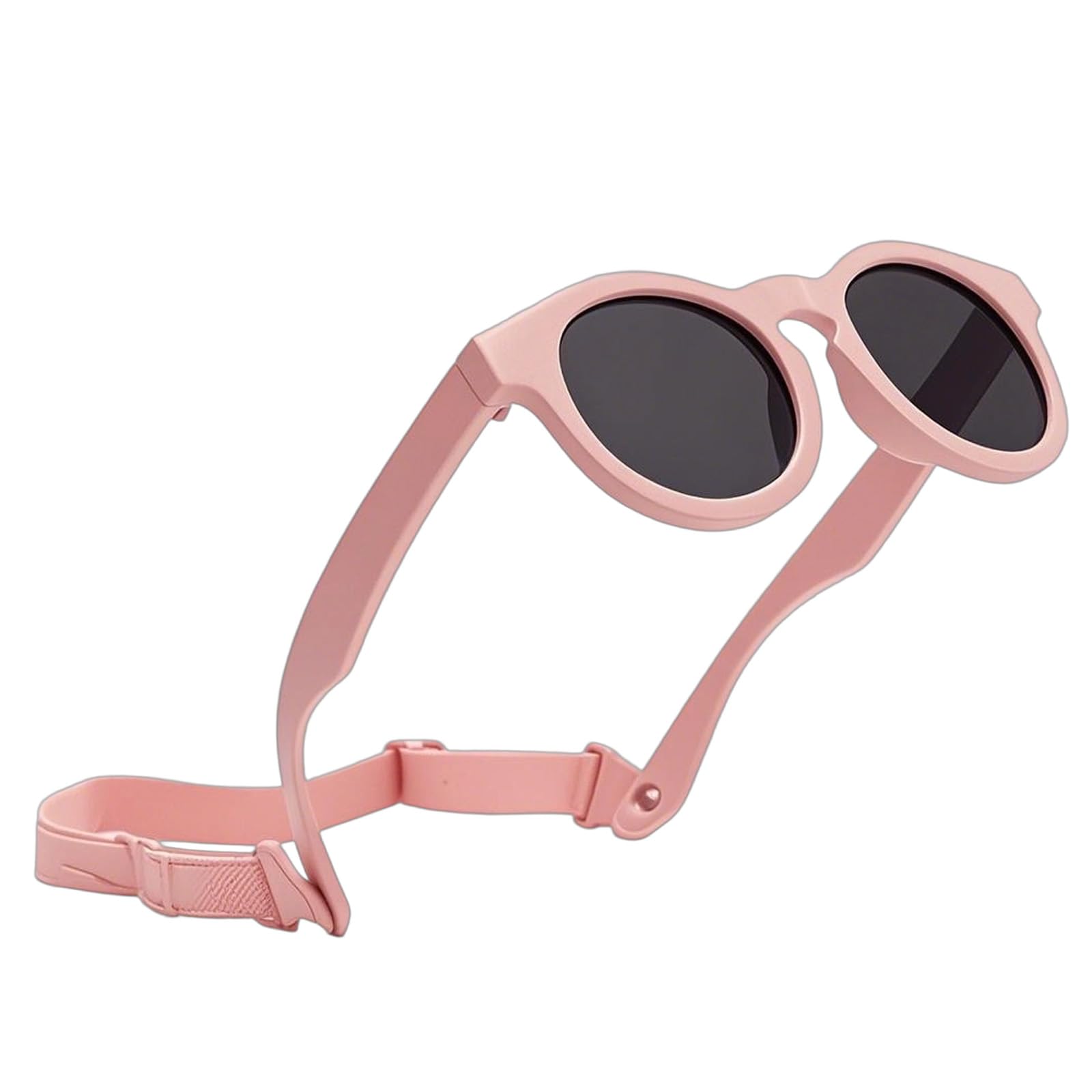 Baby Sonnenbrille UV400 Schutz, Weicher Rahmen mit Verstellbarem Band für Kinder 0-6 Monate, 6-12 Monate, 1-2 Jahre - Rosa Rahmen und Band