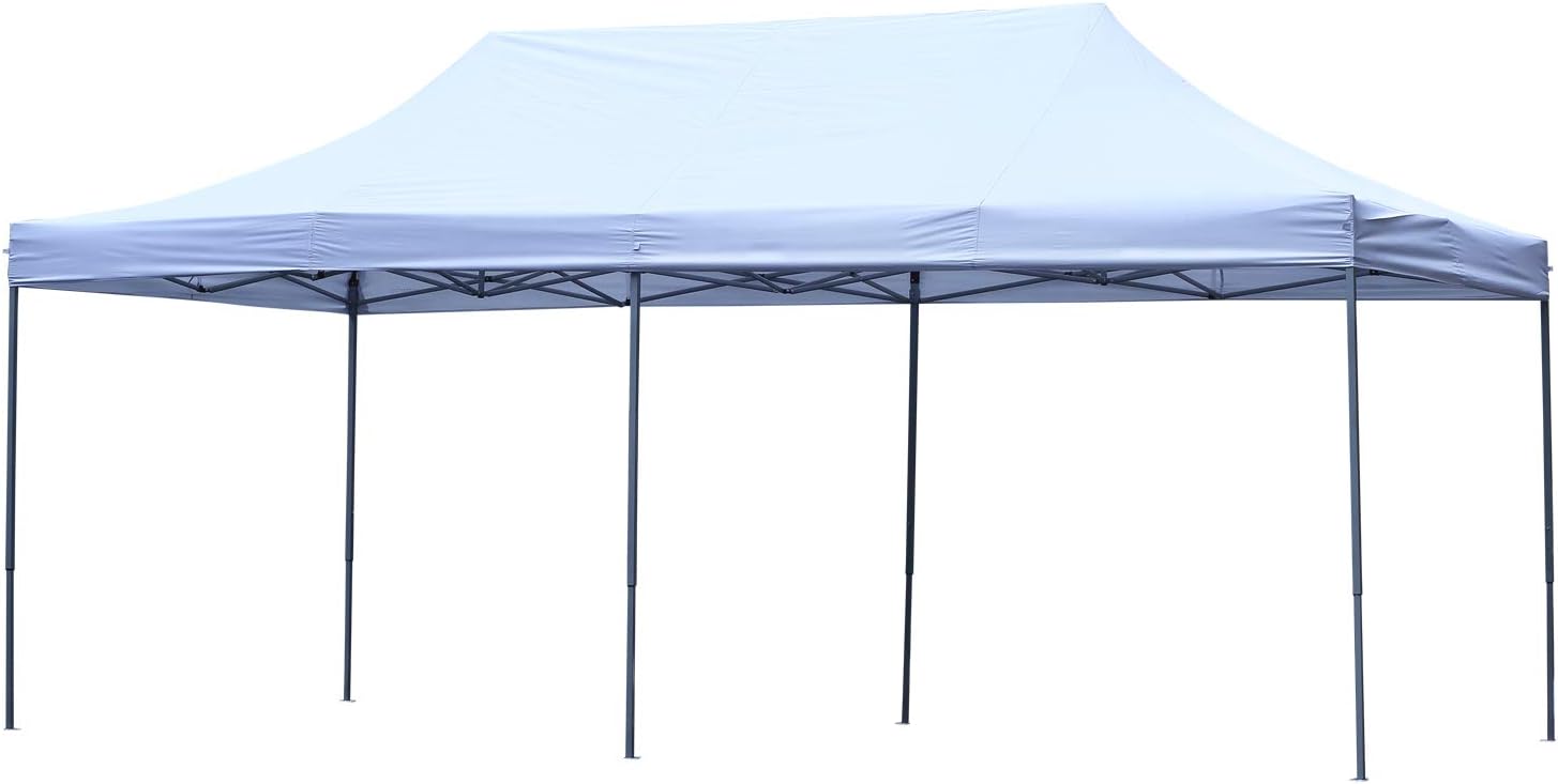 10x20 Ft Pop Up Canopy Wedding Party Tent Patio Gazebo Shelter White