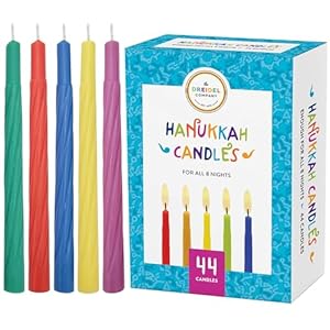 The Dreidel Company Menorah Candles Chanukah Candles 44 Colorful Hanukkah Candles for All 8 Nights of Chanukah (Single-Pack) The Dreidel Company Menorah Candles Chanukah Candles 44 Colorful Hanukkah Candles for All 8 Nights of Chanukah Single Pack
