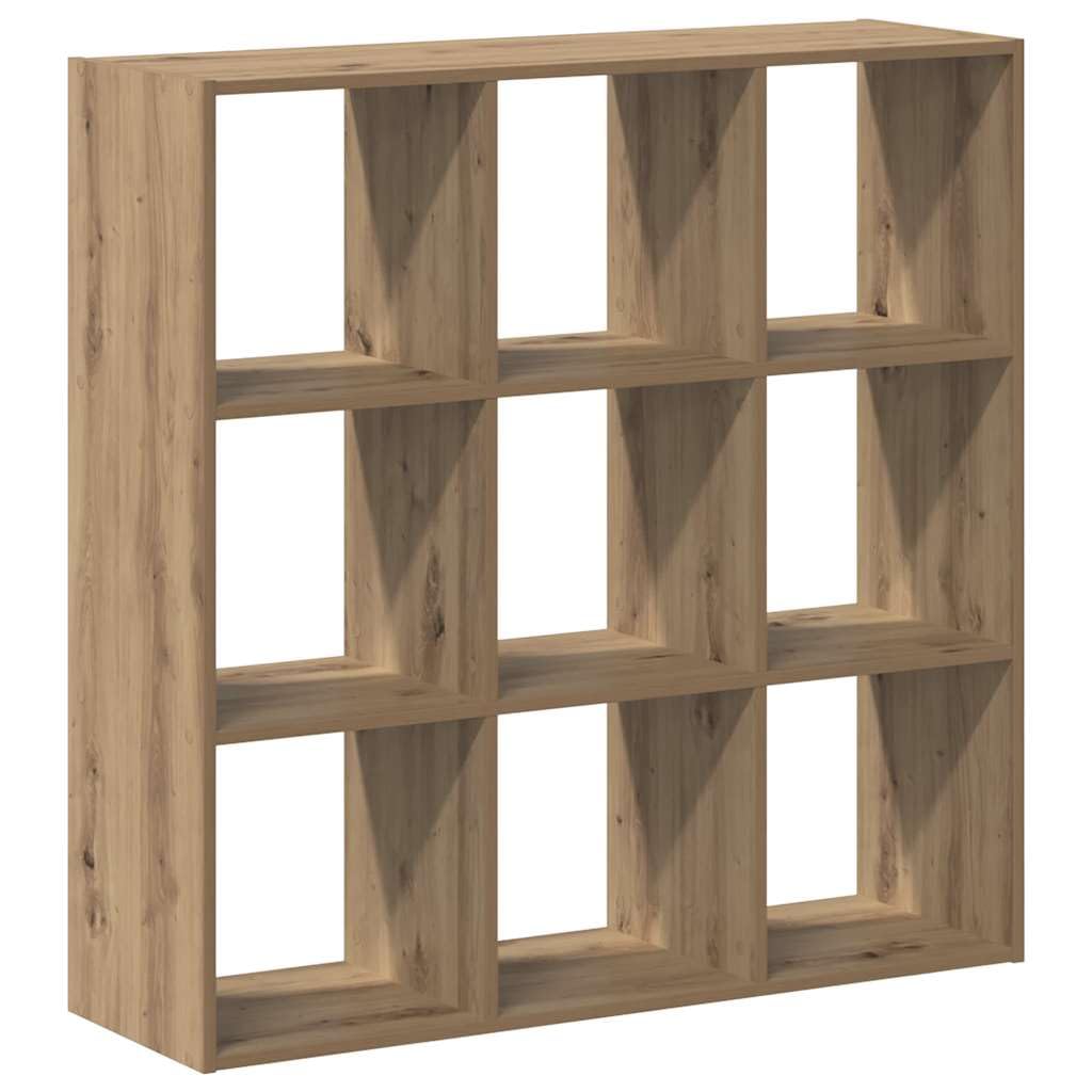 Estantería de madera de roble Artisan de 102x32x102 cm para almacenaje en salón u oficina