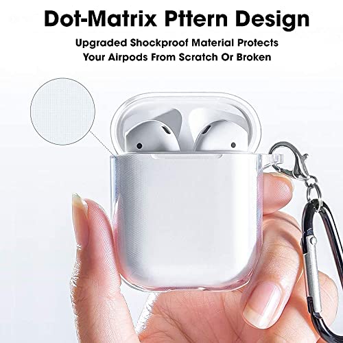Image of Sounce Compatible with AirPods Case, Clear Shockproof AirPods TPU Protective Cover with Keychain [Front LED Visible & Supports Wireless Charging] Accessories for AirPods 2 & 1 Case - Transparent
