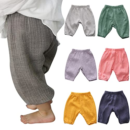 Cotton Linen Joggers for Toddler Baby Boy Girl Bloomers Pants Elastic Basic Long Pants Harem Infant Teen Girls Jeans4