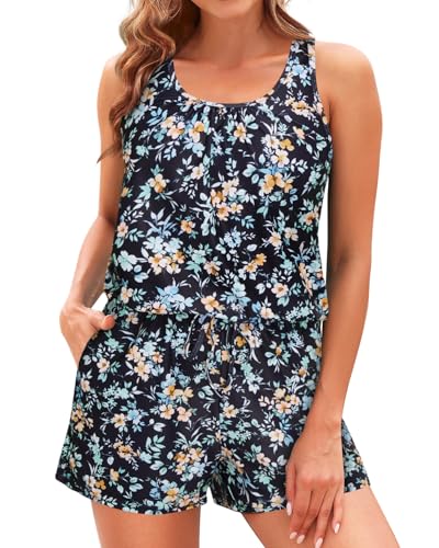 Image of Tempt Me Romper One Piece Swimsuits with Short - Women Boyleg with Pockets Modest Bathing Suit 2025 Swimwear