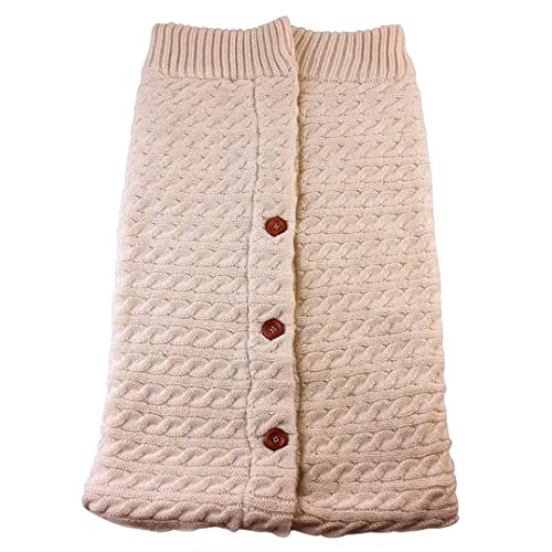 Jktown Unisex Infant Swaddle Blankets Soft Thick Fleece Knit Baby Girls Boys Stroller Wraps Baby Accessory Beige(0-6 Month), 27.56 X 15.75 In #TOP2