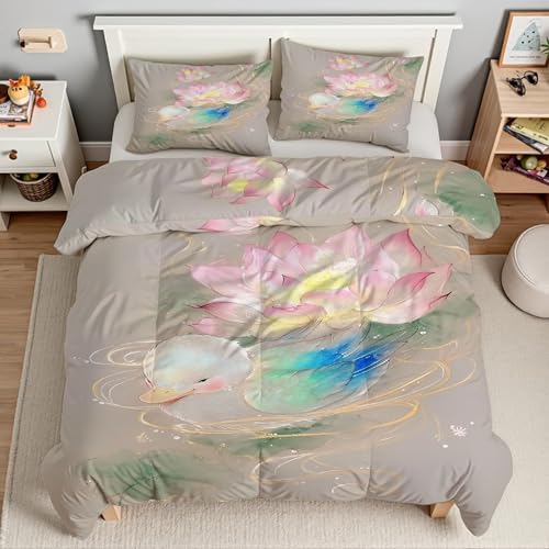 Parure de lit canard 200x200cm douce en microfibre avec fermeture éclair - 3
