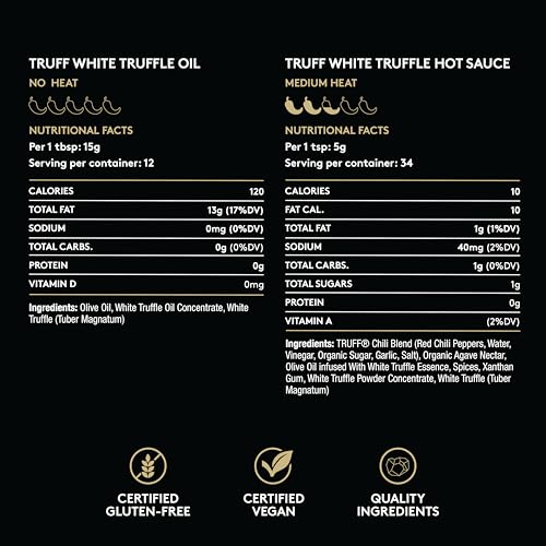 Image of TRUFF White Truffle Gift Set, White Truffle Oil and Hot Sauce, Holiday 2-Pack