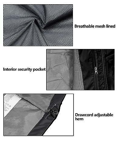 Little Donkey Andy Men's Long Waterproof Rain Jacket with Hood Lightweight Rain Shell for Hiking4