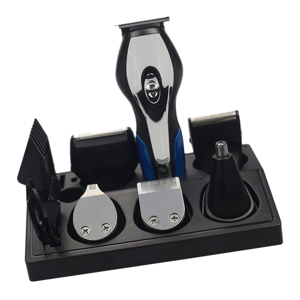 Kit Elettrico Da Uomo Multifunzione Usb Ricaricabile, Rasoio a Testina Con Epilatore Naso e Pinzette, Accessori Da Portatile Per Cura Del Viso e Barba in Viaggio