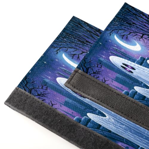 Image of Halloween Refrigerator Door Handle Covers Set of 2 Fridge Door Handle Decor | Ghosts Pumpkins Washable Dishwasher Mocrowave Oven Protector Handle Cover Keep Your Kitchen Appliance Clean