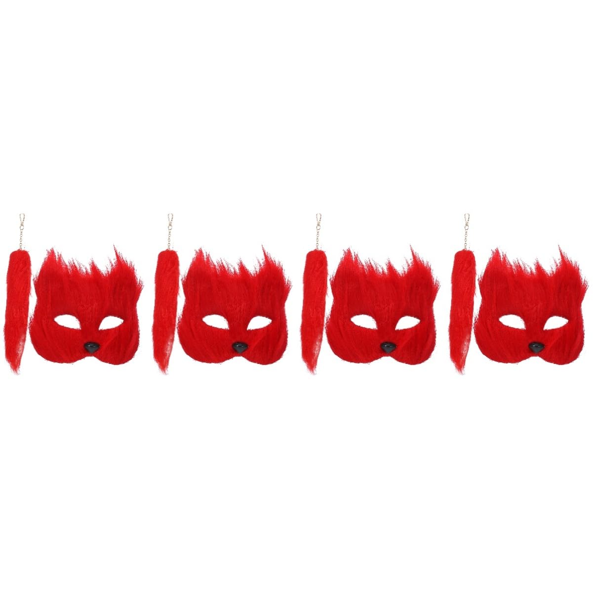 Masque et queue de renard pour Halloween : pack de 4 sets de fête - 8