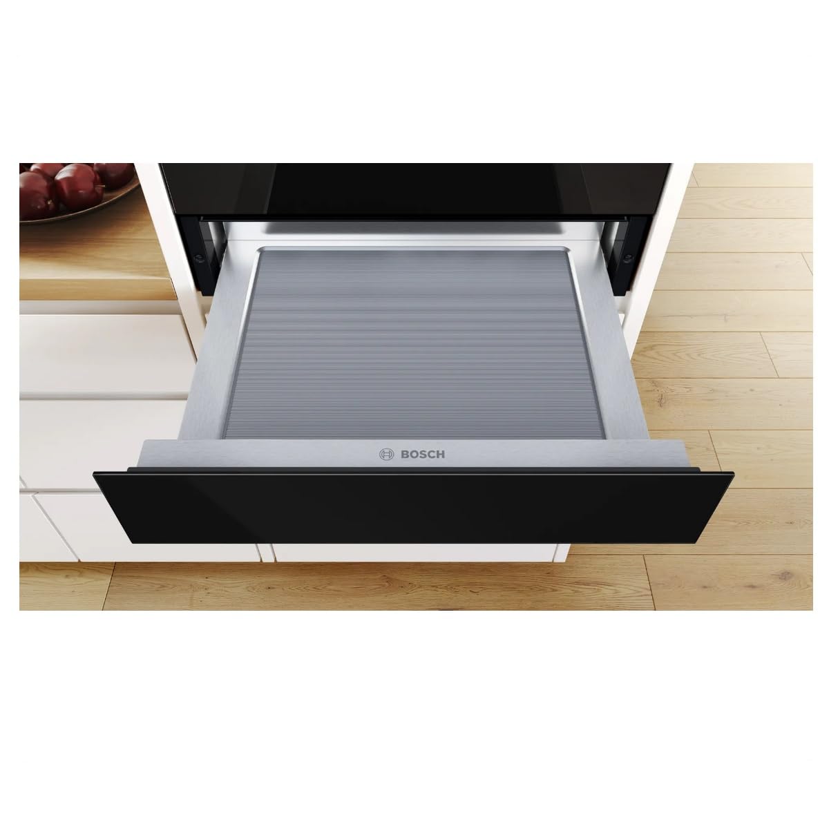 Bosch Hausgeräte BIE7101B1 Série 8 Tiroir à accessoires, 60 x 14 cm, 21 l, max. 64 tasses à expresso / 14 assiettes, mécanisme push-pull, espace pour petits plats et ustensiles de cuisine