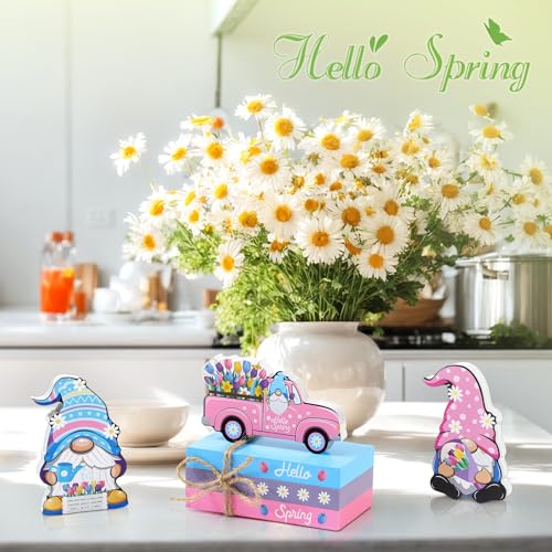 Capoda-4-Pcs-Spring-Wooden-Table-Block-Signs-Hello-Spring-Centerpieces-Rustic-Farmhouse-Table-Decoration-Gnome-Truck-Tulip-Book-Stack-Sign-Spring-Tiered-Tray-Decor-for-Easter-Party-Home-Table-Supplies Capoda 4 Pcs Spring Wooden Table Block Signs Hello Spring Centerpieces Rustic Farmhouse Table Decoration Gnome Truck Tulip Book Stack Sign Spring Tiered Tray Decor for Easter Party Home Table Supplies