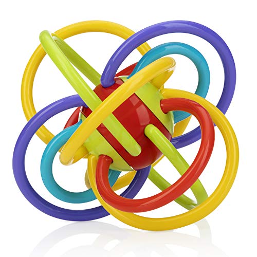 Image of Nuby Lots A Loops Sensory Multicolor Teether and Baby Rattle Toy - 3+ Months - Baby Teething Toy