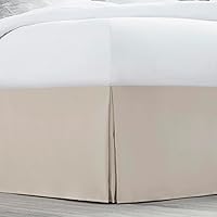 Vista 170 de Nestl - Falda plisada de cama de fácil ajuste, con caída a medida de 14 pulgadas, microfibra suave de doble cepillado, con calidad de hotel