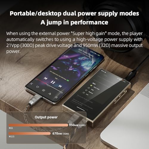 Image of FiiO M21 Android 13 Portable Music Player MP3 Snapdragon 680 4* CS43198 DAC Chips Hi-Res Audio DSD Bluetooth LDAC (Titanium Gold)