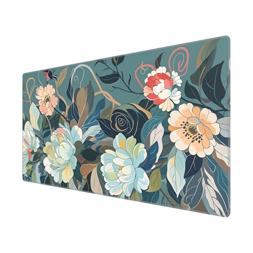 BHHB MP-B003 Schreibtischunterlage Grün Blumen