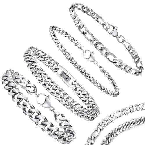 Mikqky Cuban Chain Bracelet Set – Stylish and Durable Mikqky Cuban Chain Bracelet Set – Stylish and Durable