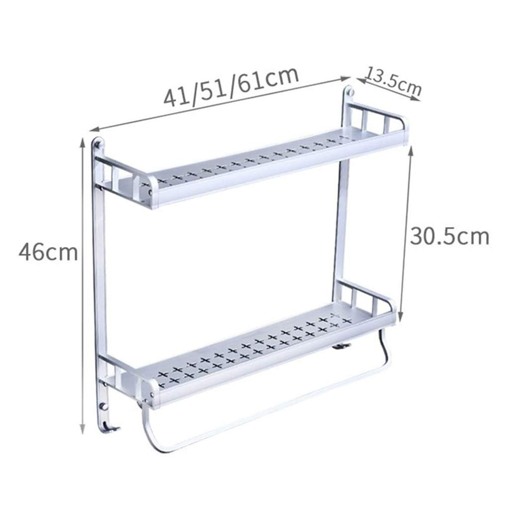 Estante De baño Almacenamiento De baño, Organizador De Estante De baño De Montaje En Pared De 2 Niveles con Ganchos Estante De Ducha Cesta Caddy Almacenamiento para baño Dormitorio Cocina (